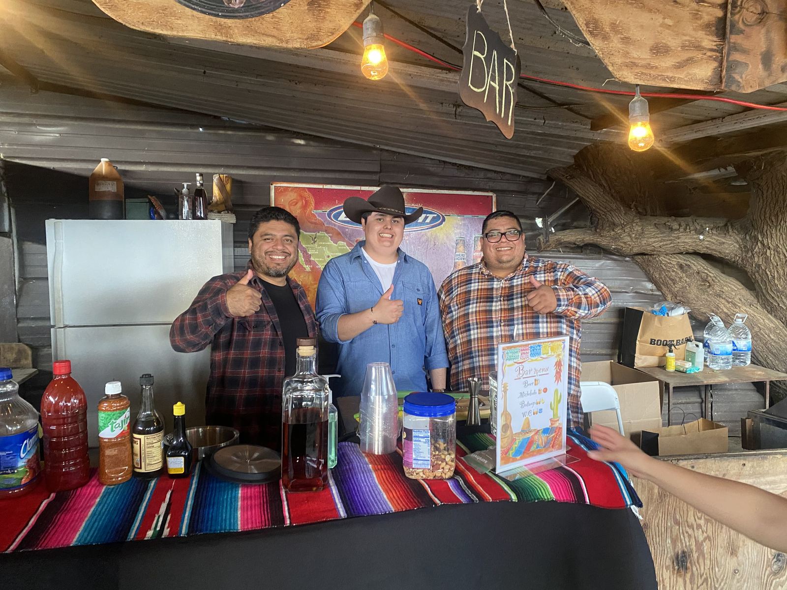 Bartending at a Michoacán-style wedding celebration